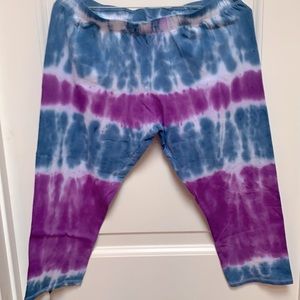 Tie Dye Woman's 3/4 Tights - Large